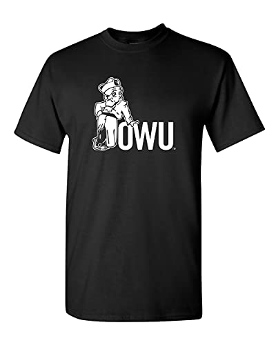 Ohio Wesleyan OWU Logo One Color T-Shirt - Black
