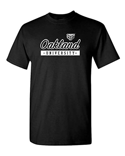 Stacked Oakland University One Color Gold T-Shirt - Black