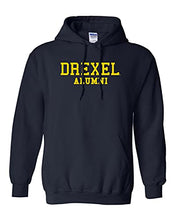 Load image into Gallery viewer, Drexel University Alumni Gold Text Hooded Sweatshirt - Navy
