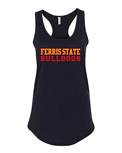 Ferris State Bulldogs Stacked Two Color Tank Top - Black