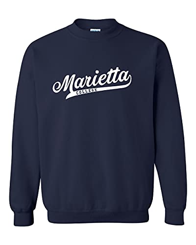 Marietta College Banner One Color Crewneck Sweatshirt - Navy