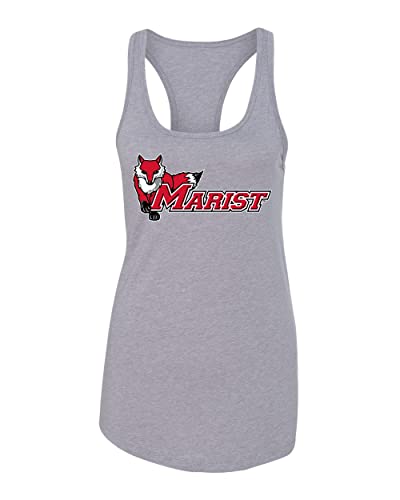 Marist College Full Mascot Ladies Tank Top - Heather Grey