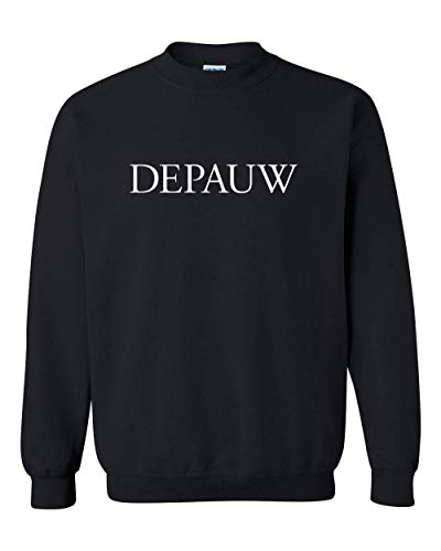 DePauw White Text Crewneck Sweatshirt - Black