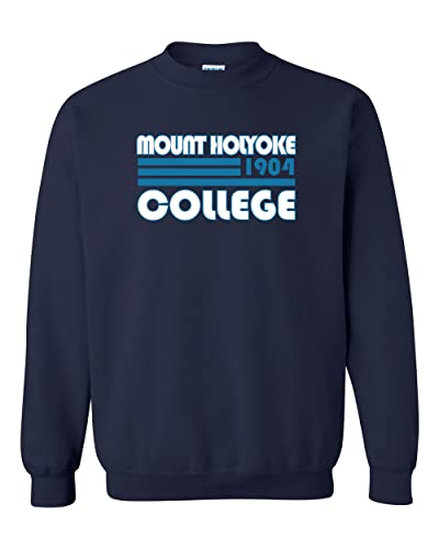 Retro Mount Holyoke College Crewneck Sweatshirt - Navy