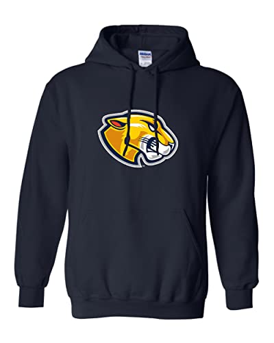Massachusetts College of Liberal Arts Mascot Head Hooded Sweatshirt - Navy