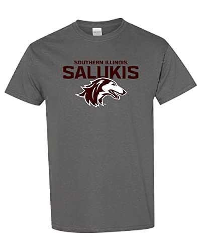 Southern Illinois Salukis Two Color T-Shirt - Charcoal