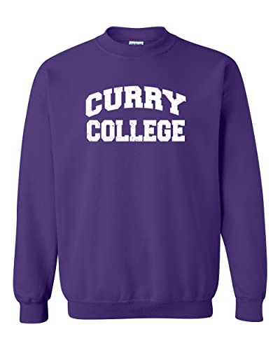 Curry College Block Letters Crewneck Sweatshirt - Purple