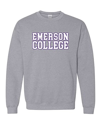 Emerson College Block Letters Crewneck Sweatshirt - Sport Grey