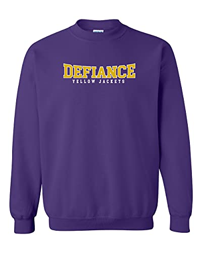 Defiance Yellow Jackets Block Two Color Crewneck Sweatshirt - Purple