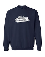 Load image into Gallery viewer, University of Maine Vintage Script Crewneck Sweatshirt - Navy
