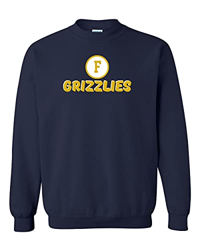 Vintage F Circle Franklin Grizzlies Two Color Crewneck Sweatshirt - Navy
