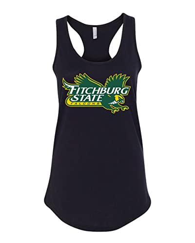 Fitchburg State Full Color Mascot Ladies Tank Top - Black