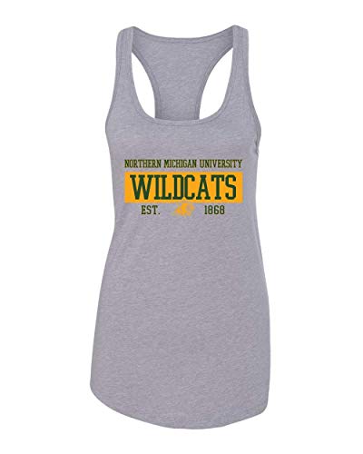 Northern Michigan Wildcats EST Two Color Tank Top - Heather Grey
