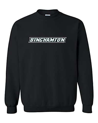 Binghamton Horizontal Text Crewneck Sweatshirt - Black