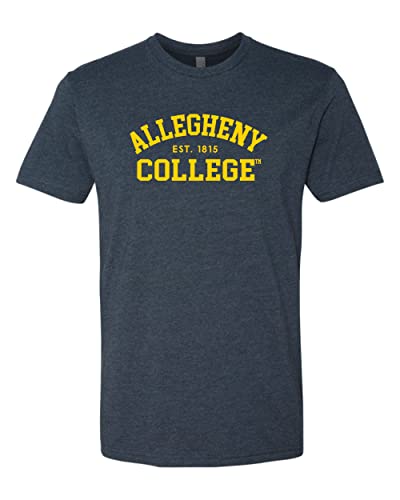 Allegheny College Block Text Exclusive Soft Shirt - Midnight Navy