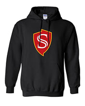 Load image into Gallery viewer, Stanislaus State Shield Hooded Sweatshirt - Black
