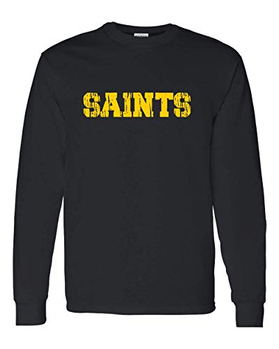 Siena Heights Distressed Saints Long Sleeve T-Shirt - Black