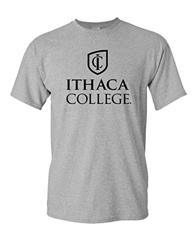 Ithaca College Stacked T-Shirt - Sport Grey