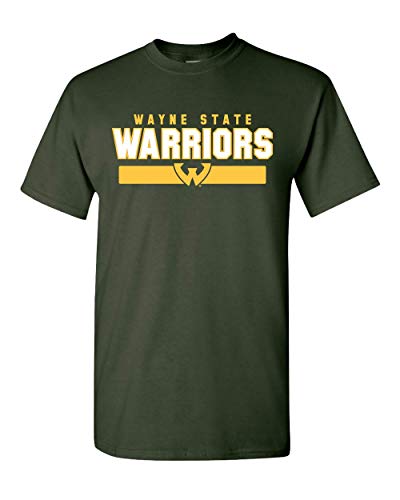 Wayne State Warriors Two Color T-Shirt - Forest Green