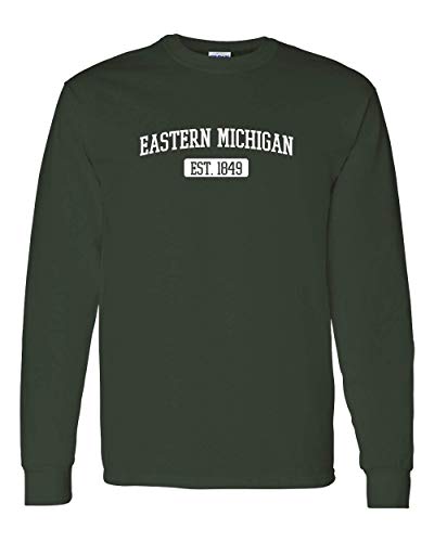 Eastern Michigan EST One Color Long Sleeve - Forest Green