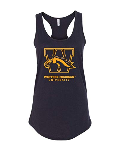 Western Michigan Full Logo One Color Tank Top - Black