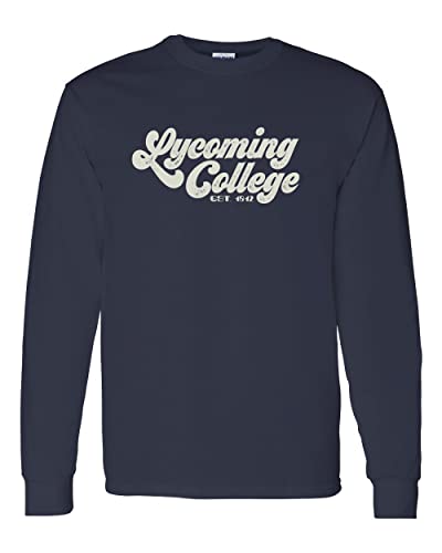 Vintage Lycoming College Long Sleeve T-Shirt - Navy