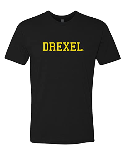 Drexel University Drexel Gold Text T-Shirt - Black