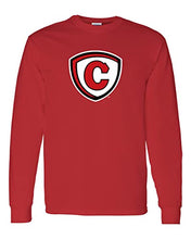Load image into Gallery viewer, Carthage College Full Shield Long Sleeve T-Shirt - Red
