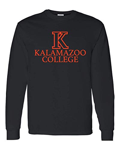 Kalamazoo College Stacked Text Only Long Sleeve - Black
