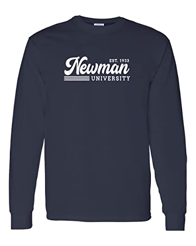 Vintage Newman University Long Sleeve T-Shirt - Navy
