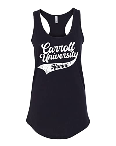 Vintage Carroll University Alumni Ladies Tank Top - Black