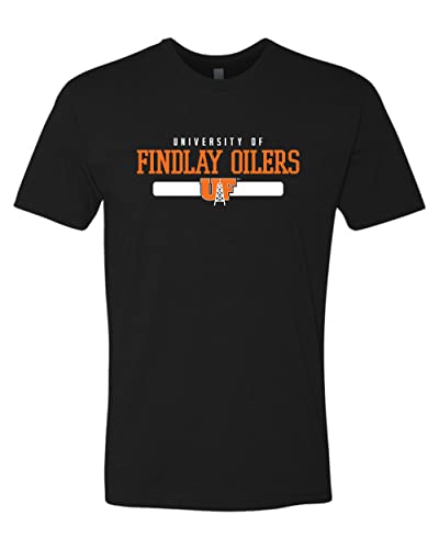 Univ of Findlay Oilers Stacked Two Color Exclusive Soft Shirt - Black