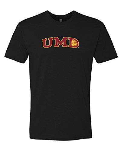 Premium Minnesota Duluth UMD Two Color T-Shirt Duluth Bulldogs Logo Apparel Mens/Womens T-Shirt - Black