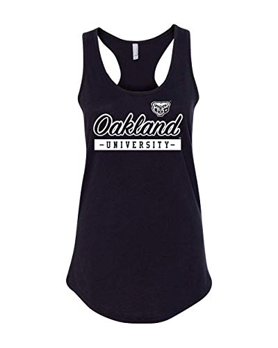 Stacked Oakland University One Color Gold Tank Top - Black