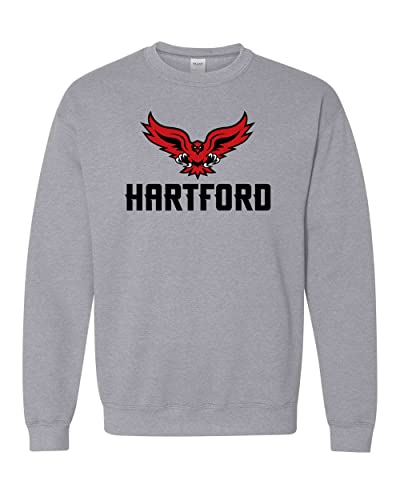 University of Hartford Full Logo Crewneck Sweatshirt - Sport Grey
