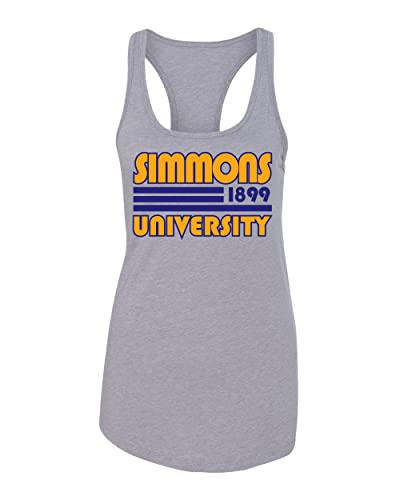 Retro Simmons University Ladies Tank Top - Heather Grey