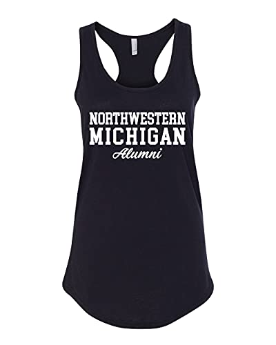 Northwestern Michigan Alumni Ladies Racer Tank - Black