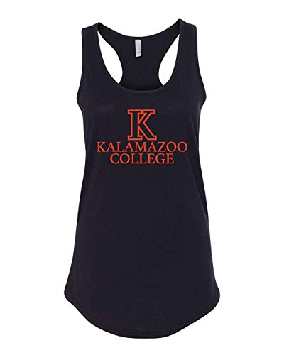 Kalamazoo College Stacked Text Only Tank Top - Black