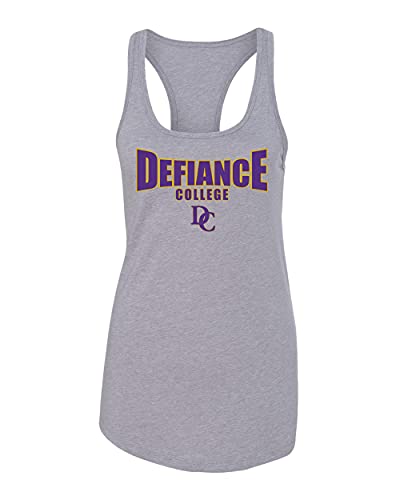 Defiance College DC Two Color Ladies Tank Top - Heather Grey