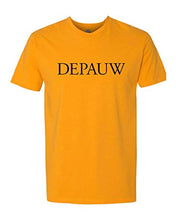 Load image into Gallery viewer, DePauw Black Text Exclusive Soft Shirt - Gold
