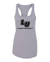 Load image into Gallery viewer, Lincoln 1 Color LU Ladies Racer Tank Top - Heather Grey
