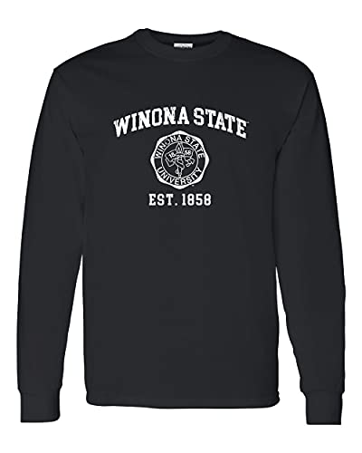 Winona State Vintage Est 1858 Long Sleeve T-Shirt - Black