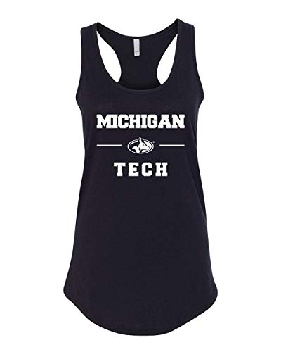 Michigan Tech Stacked One Color Tank Top - Black