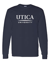Load image into Gallery viewer, Utica University Text Long Sleeve Shirt - Navy
