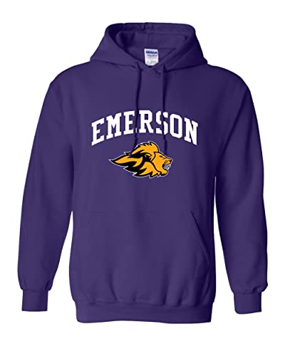 Emerson College Lions Logo Hooded Sweatshirt - Purple