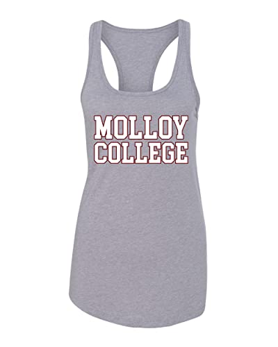 Molloy College Block Letters Ladies Tank Top - Heather Grey