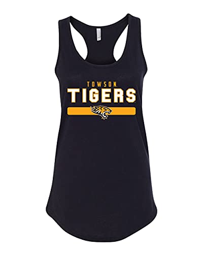 Towson Tigers Stacked Three Color Tank Top - Black