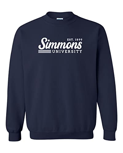 Vintage Simmons University Crewneck Sweatshirt - Navy