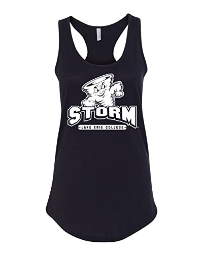 Lake Erie College Storm Ladies Tank Top - Black
