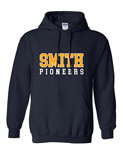 Smith College Pioneers Text Hooded Sweatshirt - Navy